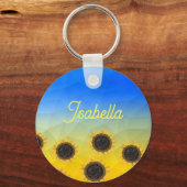 ウクライナジオメトリメッシュパターンフラワーズお名前 キーホルダー (裏面)