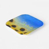 ウクライナジオメトリメッシュパターンフラワーズお名前 ペーパープレート (傾斜あり)