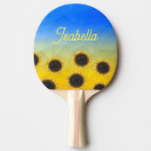 ウクライナジオメトリメッシュパターンフラワーズお名前 卓球ラケット (正面)