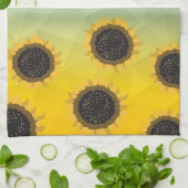 ウクライナジオメトリメッシュヒマフラワー名前をカスタムする キッチンタオル (折り畳み)