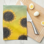 ウクライナジオメトリメッシュヒマフラワー名前をカスタムする キッチンタオル (四つ折り)