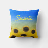 ウクライナジオメトリメッシュヒマフラワー名前をカスタムする クッション (裏面)