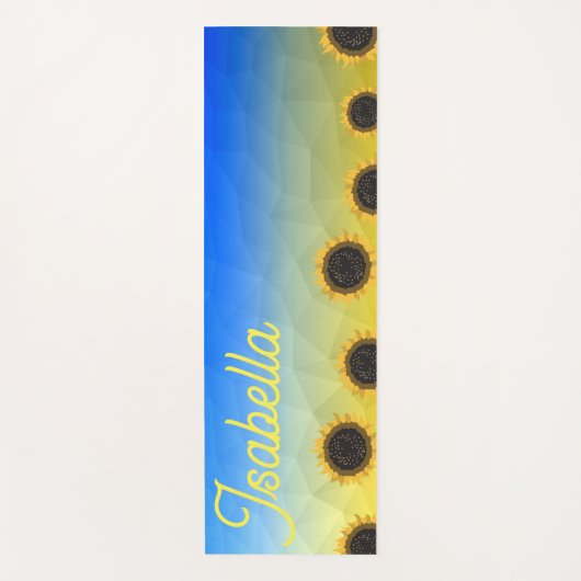 ウクライナジオメトリメッシュヒマフラワー名前をカスタムする ヨガマット (正面)