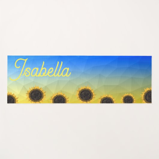 ウクライナジオメトリメッシュヒマフラワー名前をカスタムする ヨガマット (正面(横))