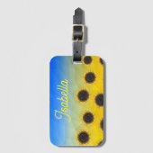 ウクライナジオメトリメッシュヒマフラワー名前をカスタムする ラゲッジタグ (正面縦)