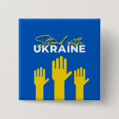 ウクライナスクエアボタンでスタンド 缶バッジ (正面)