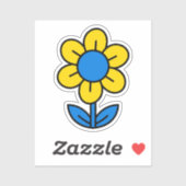 ウクライナスタイルの青と黄色のひまわり シール (シート)