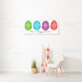 ウクライナスタイルイースターカスタム卵文字2.5' X 6' 横断幕 (インサイチュ)