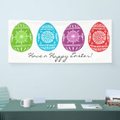 ウクライナスタイルイースターカスタム卵文字2.5' X 6' 横断幕 (トレードショー)