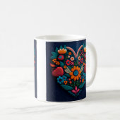ウクライナスタイルハートの花 コーヒーマグカップ (正面右)