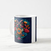 ウクライナスタイルハートの花 コーヒーマグカップ (正面左)