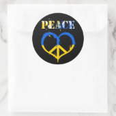 ウクライナスタイル平和と愛のシンボル ラウンドシール (バッグ)