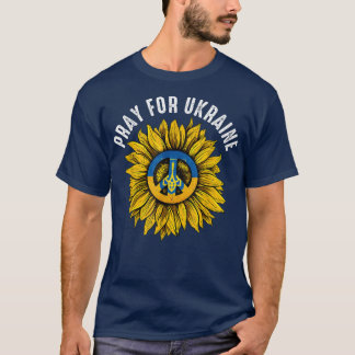ウクライナスタンドIとウクライナサンフラワーFlaをサポート Tシャツ