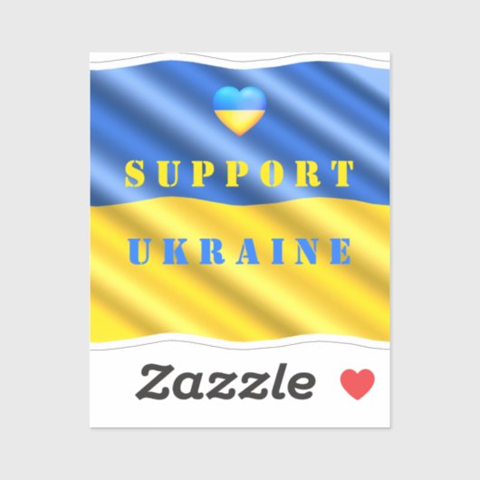 ウクライナステッカーウクライナ国旗のハート シール (シート)