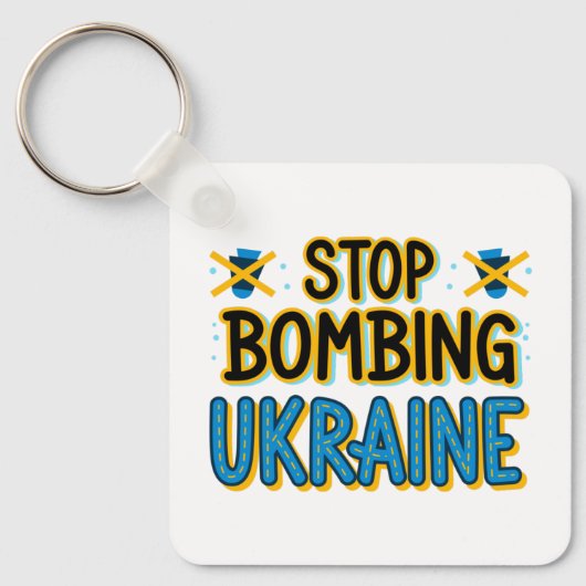 ウクライナストップキーチェーン爆破 キーホルダー (正面)
