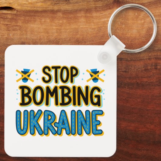 ウクライナストップキーチェーン爆破 キーホルダー (裏面)