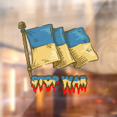 ウクライナストップ国旗 ウィンドウサイン (シート2)