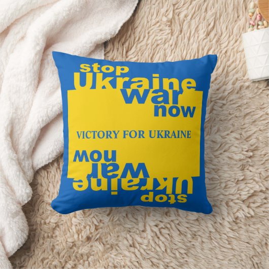 ウクライナストップ戦争がウクライナの勝利に旗を翻す クッション (ブランケット)