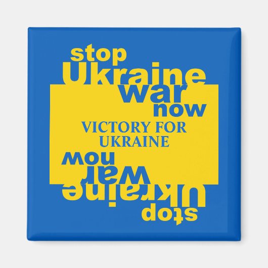 ウクライナストップ戦争がウクライナの勝利に旗を翻す マグネット (正面)