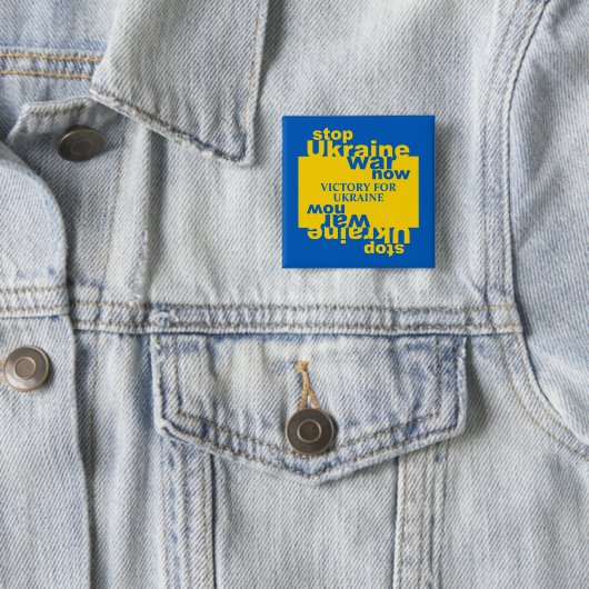 ウクライナストップ戦争がウクライナの勝利に旗を翻す 缶バッジ (インサイチュ)