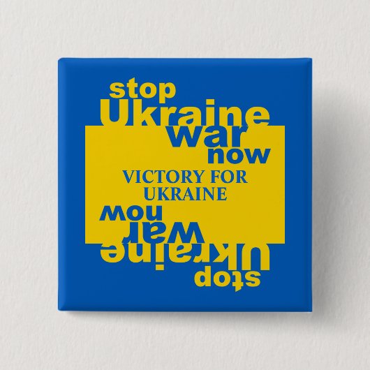 ウクライナストップ戦争がウクライナの勝利に旗を翻す 缶バッジ (正面)