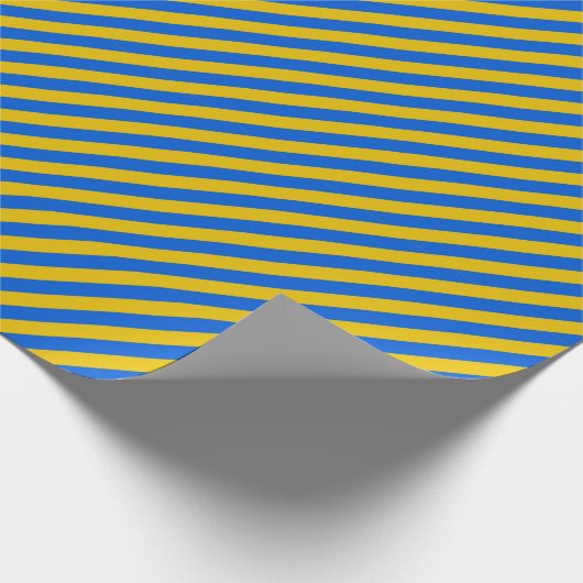 ウクライナストライプの国旗の青と黄色の贈り物 ラッピングペーパー (角)