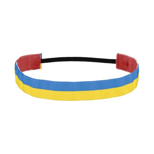 ウクライナスリップまたは滑ること国旗を持つ非ヘッドバンド アスレチックヘッドバンド (正面)