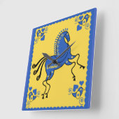 ウクライナス伝統的ラブフォークアート   スクエア壁時計 (傾斜)