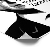 ウクライナゼレンスキーハーフポートレートB&Wアート ポスター (角)