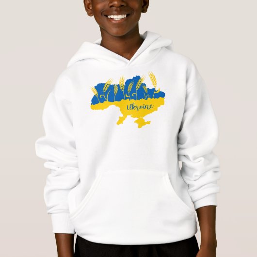 ウクライナタイポグラフィとウクライナ国旗の小麦穂 (正面)