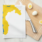 ウクライナタイポグラフィとウクライナ国旗の小麦穂 キッチンタオル (四つ折り)