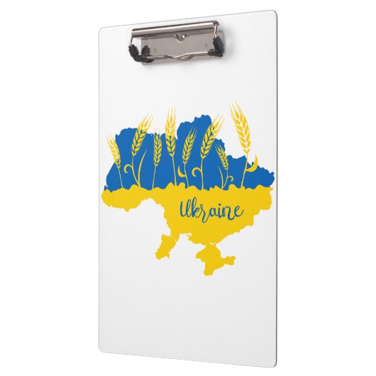 ウクライナタイポグラフィとウクライナ国旗の小麦穂 クリップボード (左)
