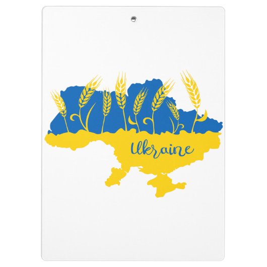 ウクライナタイポグラフィとウクライナ国旗の小麦穂 クリップボード (裏面)