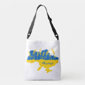 ウクライナタイポグラフィとウクライナ国旗の小麦穂 クロスボディバッグ (裏面)