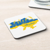 ウクライナタイポグラフィとウクライナ国旗の小麦穂 コースター (左側)