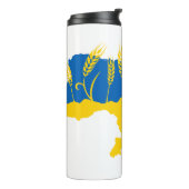 ウクライナタイポグラフィとウクライナ国旗の小麦穂 タンブラー (回転左)