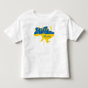 ウクライナタイポグラフィとウクライナ国旗の小麦穂 トドラーTシャツ