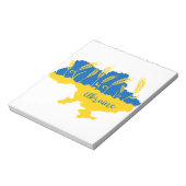 ウクライナタイポグラフィとウクライナ国旗の小麦穂 ノートパッド (回転)