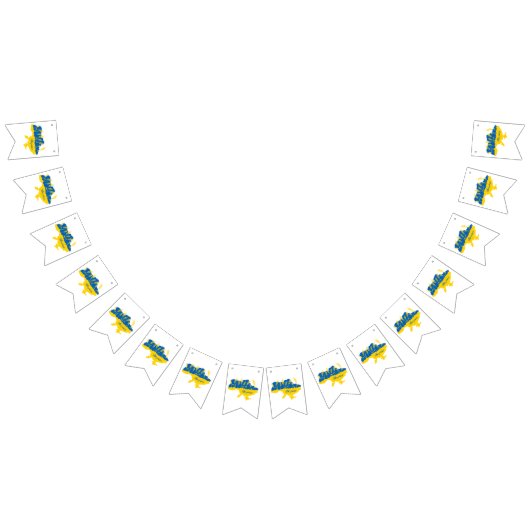 ウクライナタイポグラフィとウクライナ国旗の小麦穂 バンティングフラッグ (全)