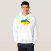 ウクライナタイポグラフィとウクライナ国旗の小麦穂 パーカ (正面フル)