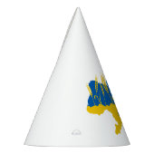 ウクライナタイポグラフィとウクライナ国旗の小麦穂 パーティーハット (左)