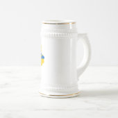 ウクライナタイポグラフィとウクライナ国旗の小麦穂 ビールジョッキ (正面右)