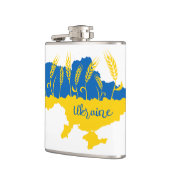 ウクライナタイポグラフィとウクライナ国旗の小麦穂 フラスク (左)