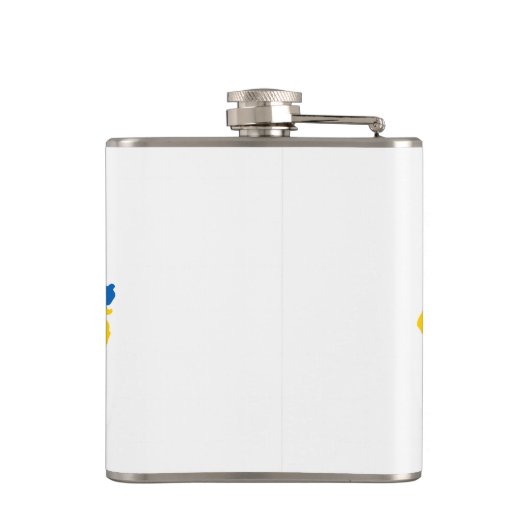 ウクライナタイポグラフィとウクライナ国旗の小麦穂 フラスク (裏面)