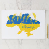 ウクライナタイポグラフィとウクライナ国旗の小麦穂 ペーパーパッド (インサイチュ)