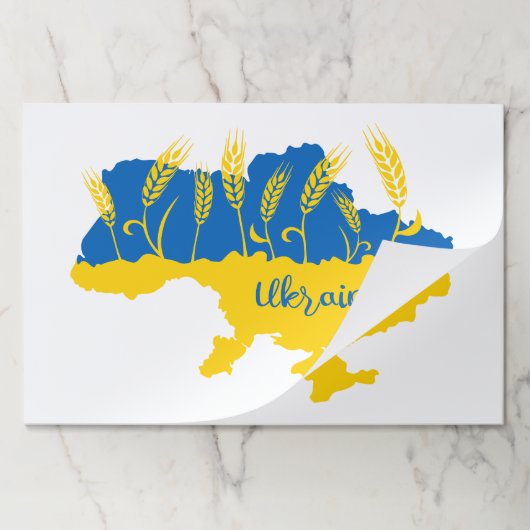 ウクライナタイポグラフィとウクライナ国旗の小麦穂 ペーパーパッド (折り畳み)