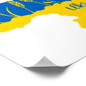 ウクライナタイポグラフィとウクライナ国旗の小麦穂 ポスター (角)