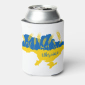 ウクライナタイポグラフィとウクライナ国旗の小麦穂 缶クーラー (缶裏面)