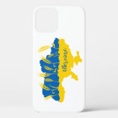 ウクライナタイポグラフィとウクライナ国旗の小麦穂 Case-Mate iPhoneケース (裏面)