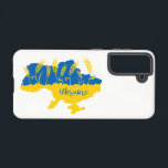 ウクライナタイポグラフィとウクライナ国旗の小麦穂 SAMSUNG GALAXY S21ケース<br><div class="desc">ウクライナの飾国旗の色が黄色と青の小麦の耳を持つウクライナの地図</div>
